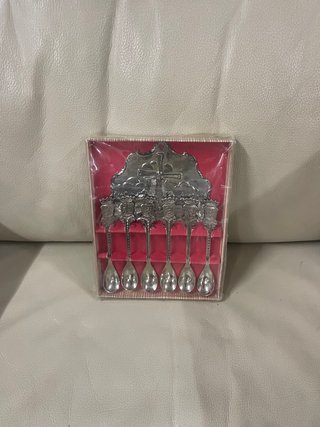 Set di 6 Cucchiaini Decorativi Argentati
