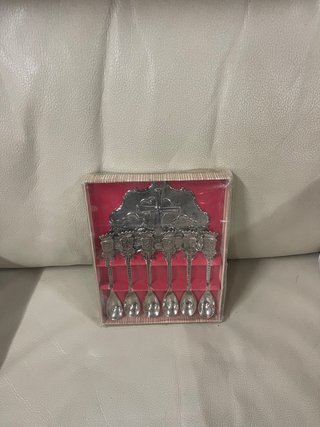 Set di 6 Cucchiaini Decorativi Argentati