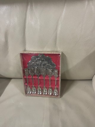 Set di 6 Cucchiaini Decorativi Argentati