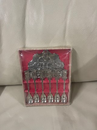 Set di 6 Cucchiaini Decorativi Argentati