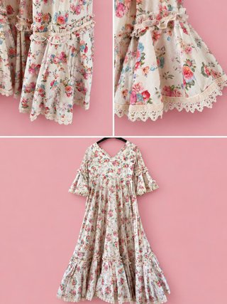 Vestido flamenca Canastero Flores Talla 12