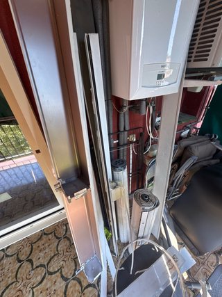 Puerta corredera aluminio blanco doble cristal