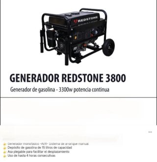 Generador Redstone 3800 Gasolina 3300w
