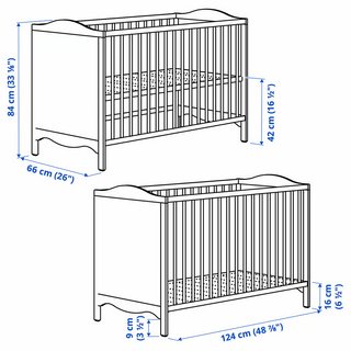 Cuna IKEA SMÅGÖRA 60x120 cm + colchón antiahogo