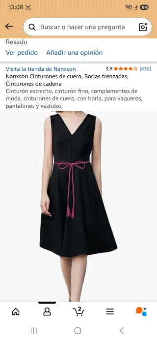 Cinturón trenzado Nanxson rosa con flecos. NUEVO
