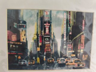 Acuarelas Nueva York Puente y Times Square