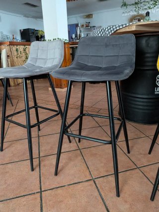 Taburetes Altos Metálicos Terciopelo