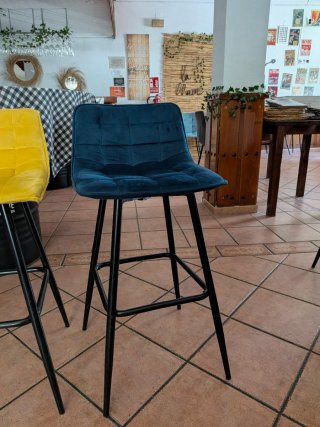 Taburetes Altos Metálicos Terciopelo