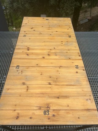 MESA MADERA ESTILO INDUSTRIAL