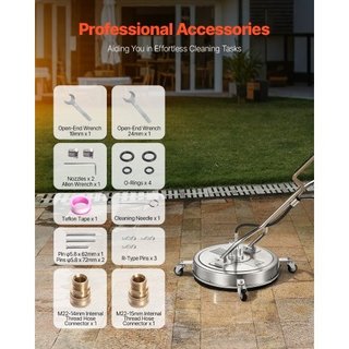 22" Pressure Washer Surface Cleaner, Stainless Ste