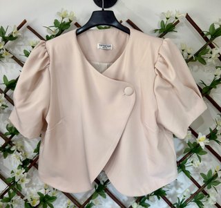 Blazer cruzado beige talla única