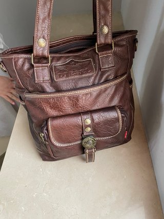 Bolso Diesel Cuero Vintage Marrón Original