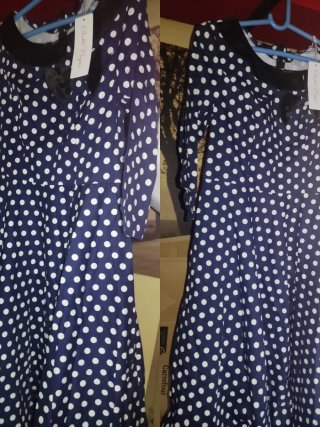 Vestido M azul con lunares blancos