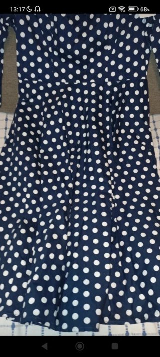 Vestido M azul con lunares blancos
