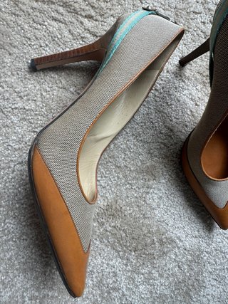 Vintage Gucci Canvas/Leather Stiletto GG Logo 39C
