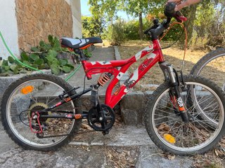 Bicicleta de montaña roja