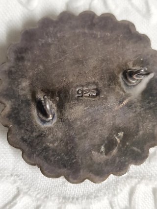 Spilla Argento 925 e Turchese Cm. 3,5