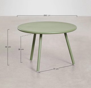 Tavolo da giardino ausiliario in acciaio Sklum Aradina