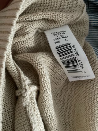 Cárdigan Mango beige botones crop top