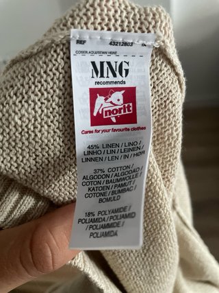 Cárdigan Mango beige botones crop top