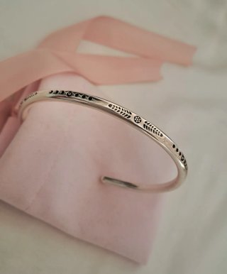 Pulsera Rígida Plata Diseño Étnico