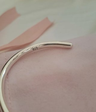 Pulsera Rígida Plata Diseño Étnico