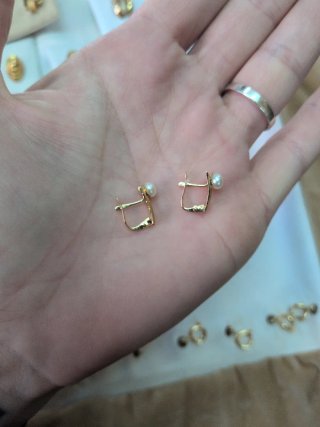 Pendientes Oro 18k Perlas Cierre Catalán