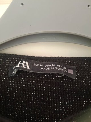 Vestido Zara Negro Plateado