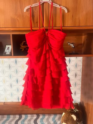 Vestido rojo con volantes