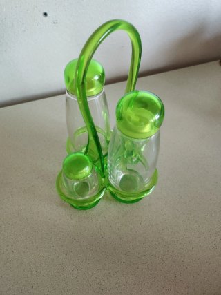 Set Menage Olio Aceto Pepe Vetro Plastica