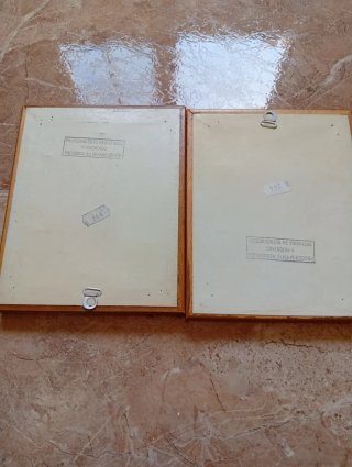 Cuadros de cerámica con marco de madera
