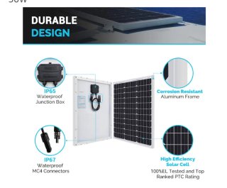 Kit Panel Solar 50W 12V Renogy