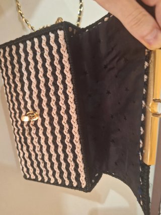 Bolso-cartera crochet trenzado de mercería artesan