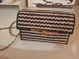 Bolso-cartera crochet trenzado de mercería artesan