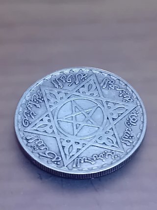 Moneda Marroquí 200 Francos 1953, plata,900