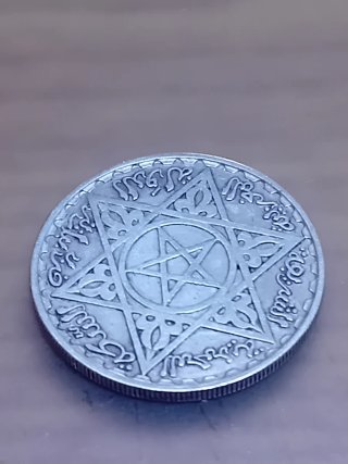 Moneda Marroquí 200 Francos 1953, plata,900
