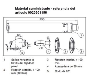 Kit Salida Horizontal Vaillant Calentador