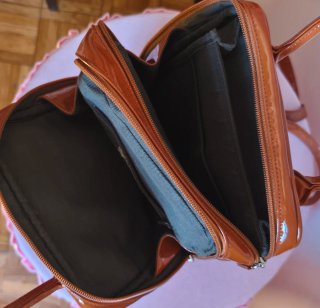 Mochila charol Mango marrón