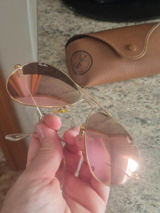 Gafas de Sol Ray-Ban Aviator Doradas Rosas