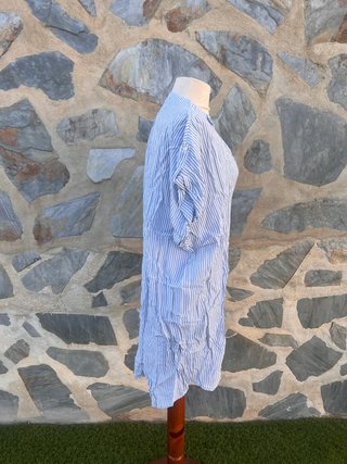 Blusa/Vestido Rayas Azul Blanco Talla Única