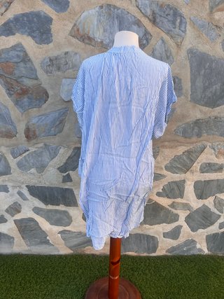 Blusa/Vestido Rayas Azul Blanco Talla Única