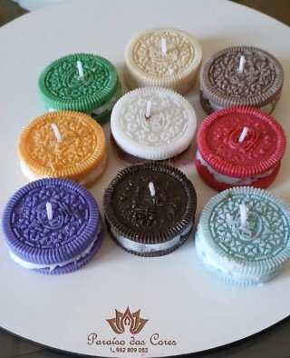 3 Velas decorativas estilo Oreo