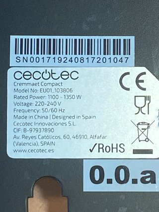 Termoblocco / Caldaia Cecotec Cremmaet Compact