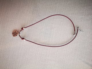 Collar cuero granate