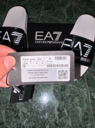 Ciabatte EA7 Emporio Armani Nere Bianche Taglia 40