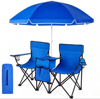 Conjunto Sillas Playa y Sombrilla Azul