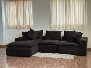 ENTREGA GRATIS!! Sofá modular gris de tela
