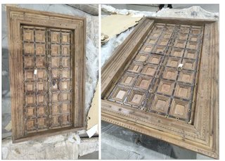Puerta Antigua Madera y Metal 159x243cm
