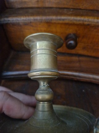 Palmatoria/Candelabro Bronce Antiguo