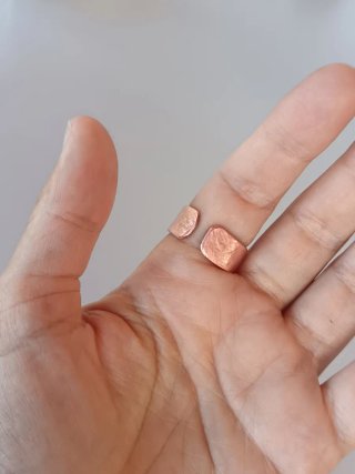 Anillo cobre artesanal ajustable hombre